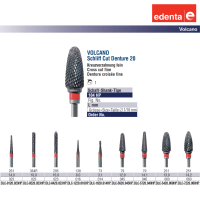 FRESE EDENTA VOLCANO IN CARBURO DI TUNGSTENO TAGLIO 20 INTRECCIATO STANDARD CON RIVESTIMENTO DLC