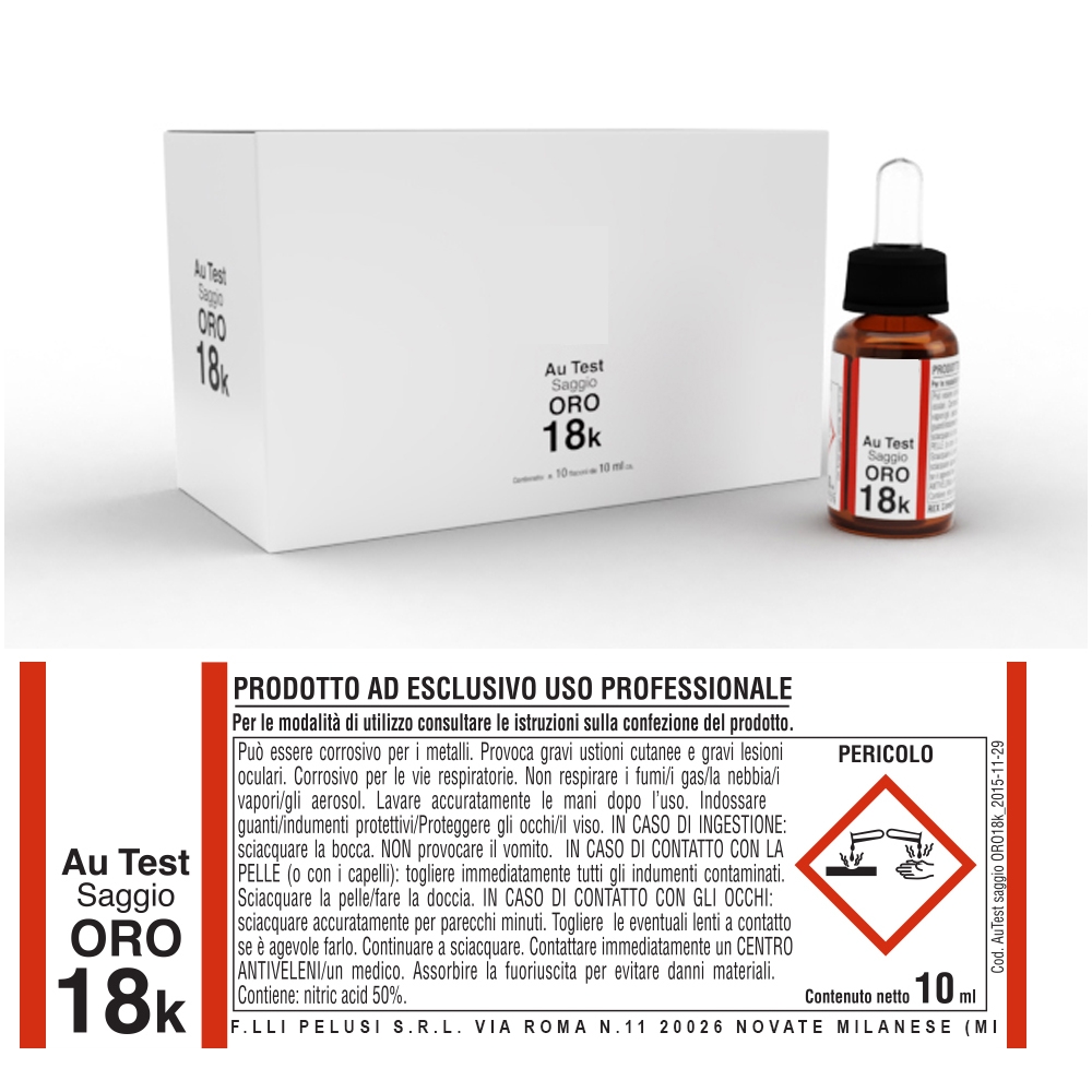 36 € porto offerto Kit 5 test gioielli tester reattivo oro 9,14,18,24 e argento flaconi per spatole pronti all'uso senza pietra di paragone